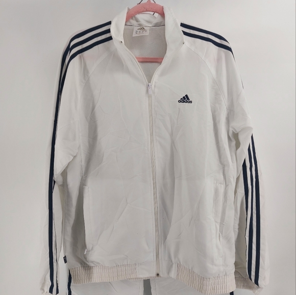 Adidas track suit white with black size medium - Picture 2 of 8